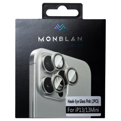 Захисне скло Monblan для камери iPhone 13Mini/13 Metal Ring Series (Pink)