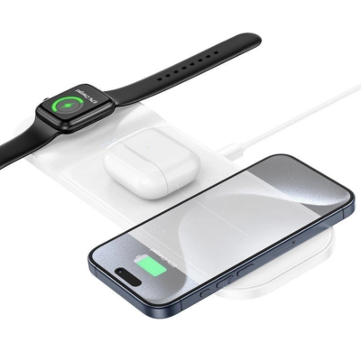 Зарядний пристрій Qi Hoco Step 3-in-1 CQ5 White