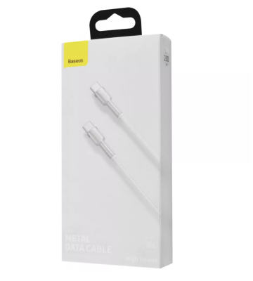 Кабель Baseus Cafule Metal Type-C to Type-C 100W 1m White