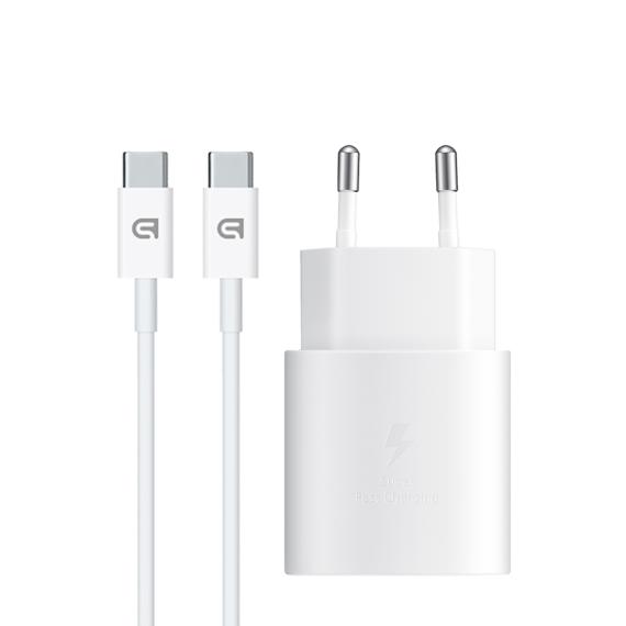Зарядний пристрій ArmorStandart AR-TA800W UCB-C 25W white+кабель USB-C to USB-C