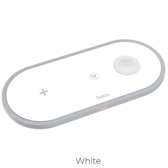 Зарядний пристрій Qi Hoco  CW24 Handsome 3in1 White