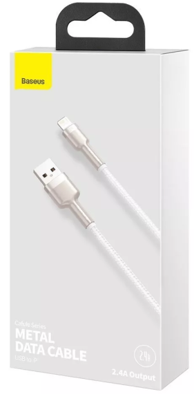 Кабель Baseus Cafule Metal USB-A  to Lightning PD 20W 1m White