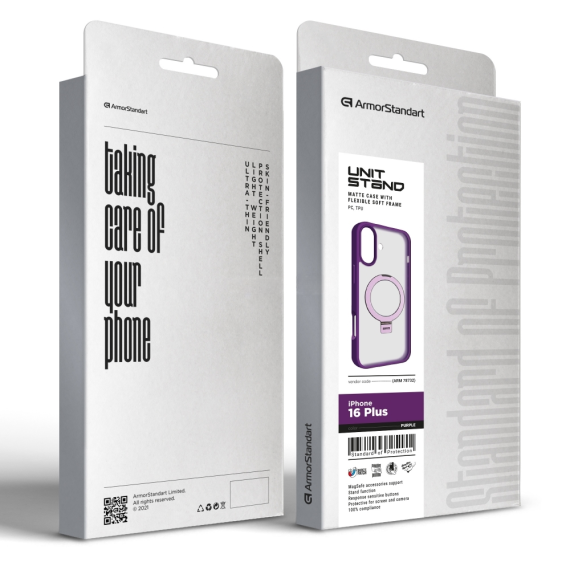 Чохол ArmorStandart Unit Stand iPhone 16 Plus Purple