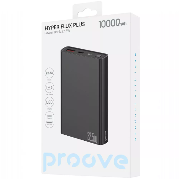 Повербанк Proove Hyper Flux Plus Black 22.5W 10000mAh