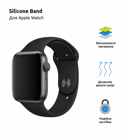 Ремінець ArmorStandart Sport Band (3 Straps) для Apple Watch 42 (Series 11-10)/41/40/38 Black