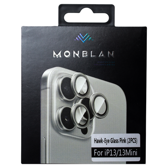 Захисне скло Monblan для камери iPhone 13Mini/13 Metal Ring Series (Pink)