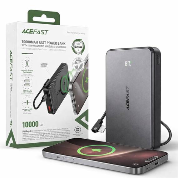 Повербанк Acefast M31 22.5W Magnetic Fast Charging with cable 10000mAh (Black)