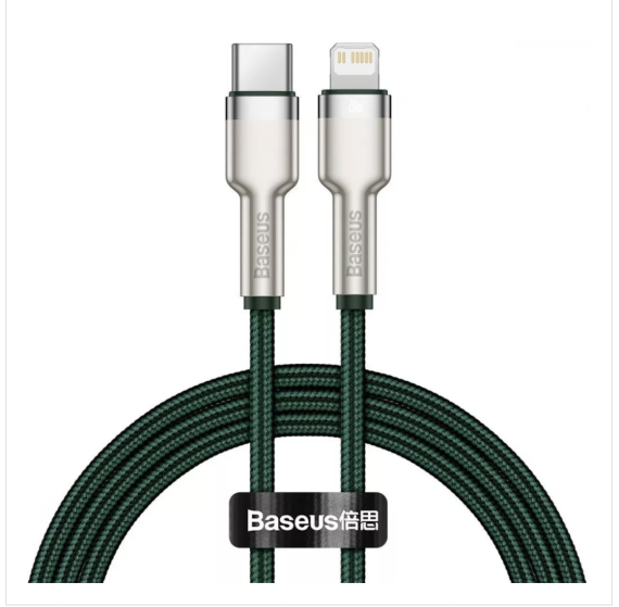 Кабель Baseus Cafule Metal Type-C to Lightning PD 20W 1m Green