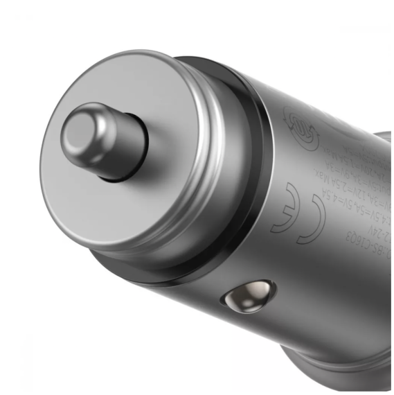 Автомобільний зарядний пристрій Baseus Circular Metal 30W USB+ Type C
