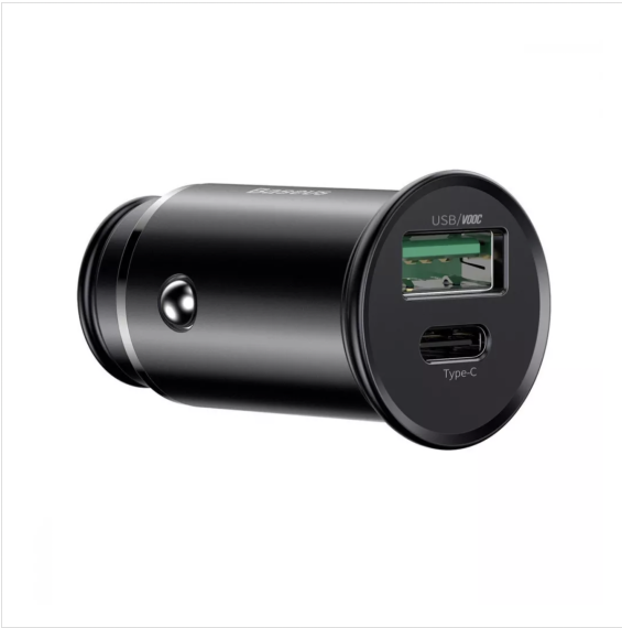 Автомобільний зарядний пристрій Baseus Circular Metal 30W USB+ Type C