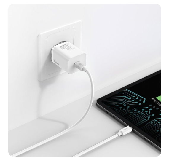 Зарядний пристрій  Baseus Super Silicone PD 30W (1Type-C) White