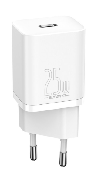 Зарядний пристрій Baseus Super Silicone PD Charger 25W (1Type-C) + Cable Type-C to Type-C 3A (1m) Wh