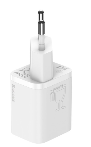 Зарядний пристрій Baseus Super Silicone PD Charger 25W (1Type-C) + Cable Type-C to Type-C 3A (1m) Wh