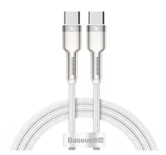 Кабель Baseus Cafule Metal Type-C to Type-C 100W 1m White