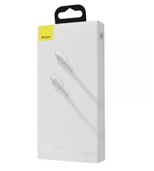 Кабель Baseus Cafule Metal Type-C to Type-C 100W 1m White