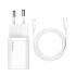 Зарядний пристрій Baseus Super Silicone PD Charger 20W (1Type-C) + Type-C to Lightning White