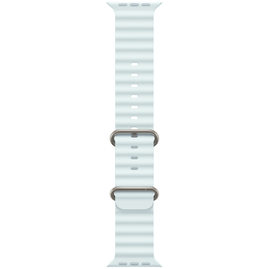 49mm Ice Blue Ocean Band - Natural Titanium Finish